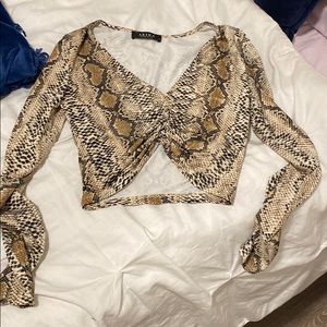 Snakeskin long sleeve top